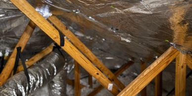 Radiant barrier reflective insulation installation